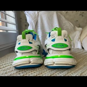 Balenciaga track sneakers men size 40. White/green. Lightly used.